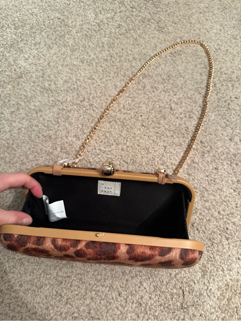 A New Day Leopard Minaudiere Clutch Crossbody Bag, NWT - Picture 9 of 9